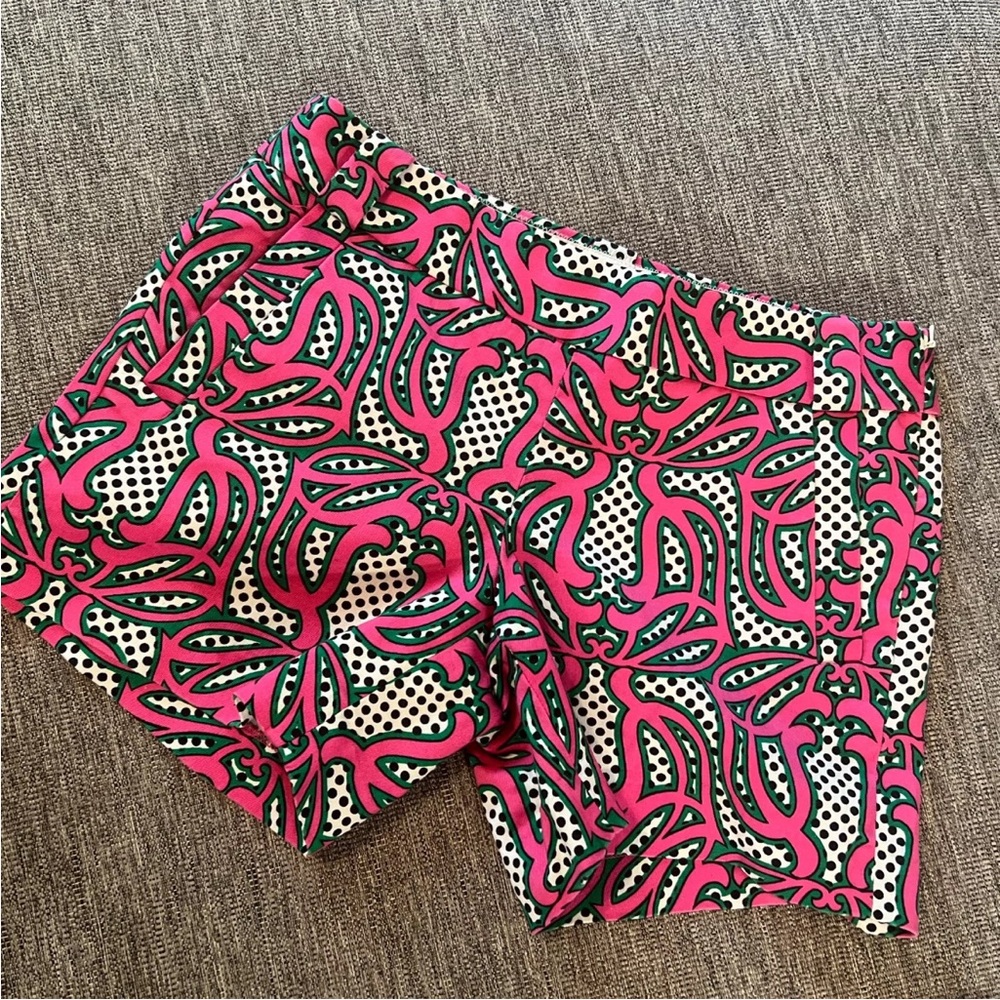 J.Crew Stretch City Fit Shorts Colorful Side Zip Cotton Blend Pockets Size 2